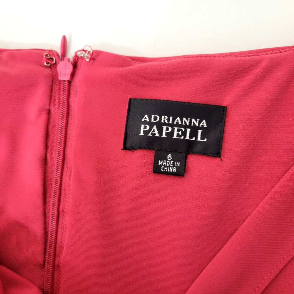 Adrianna Papell Layered V Neck Red Dress - Picture 3 of 5